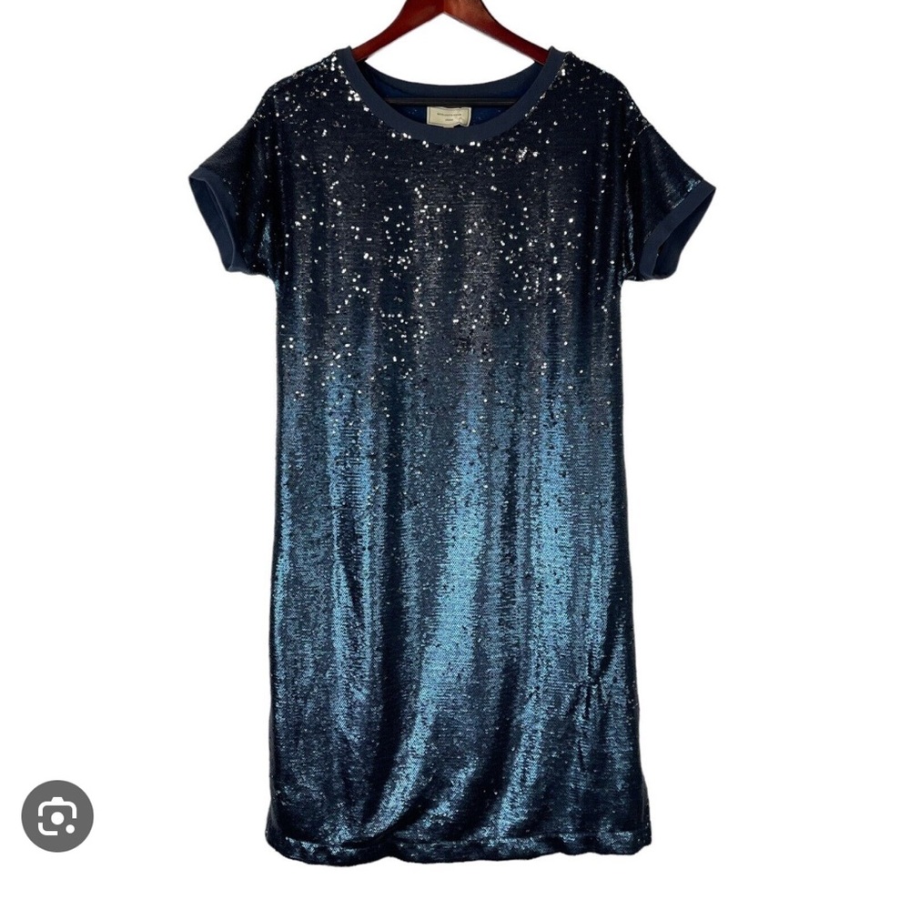 Moulinette Soeurs by Anthropologie navy sequined dress